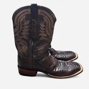 Lucchese Classic Brown Ostrich Leg Boots Size 13D